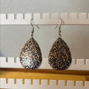 Leopard Print Teardrop Earrings